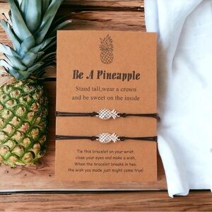 Tropical Pineapple Wish Bracelet Set - Symbol of Friendship & Warmth